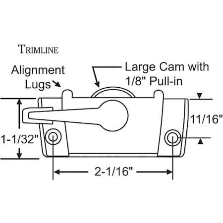 Strybuc Sash Lock White 50-383-3